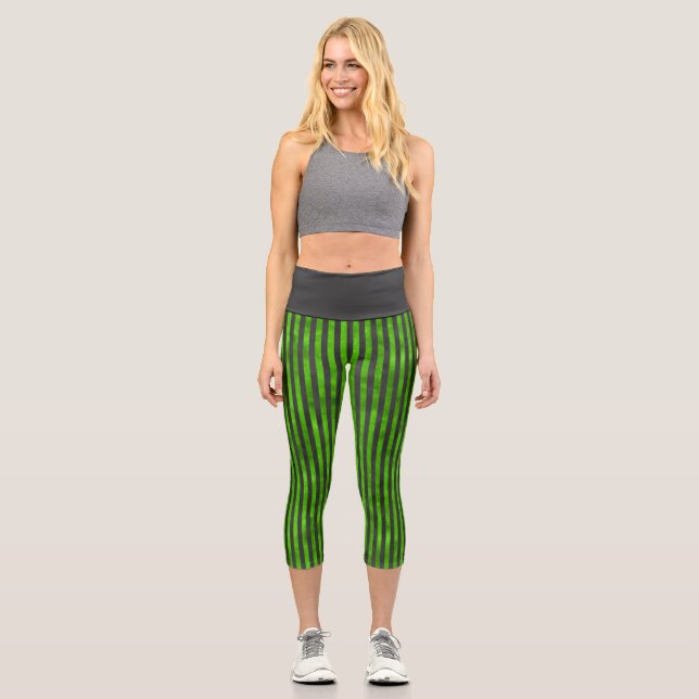 Leggings Capri Crânes verts et séries de tournesols 11 (Recto)