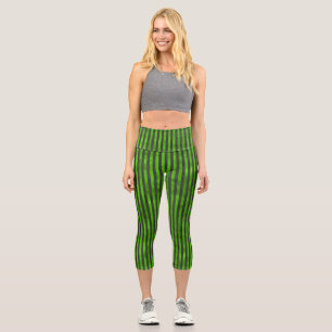 Leggings Capri Crânes verts et séries de tournesols 11