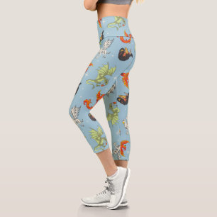 Leggings Capri Créatures Magiques Motif Vintage