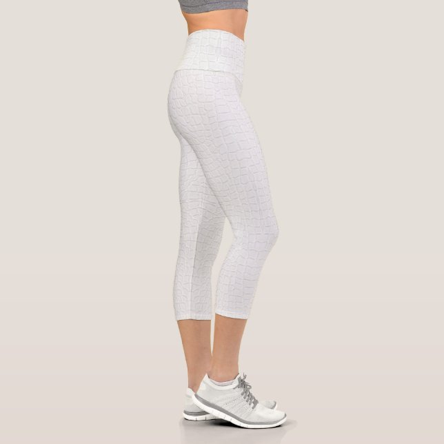 Leggings Capri Crocodile blanc - Impression (Droite)