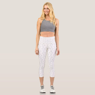 Leggings Capri Croix ornée avec fleurs