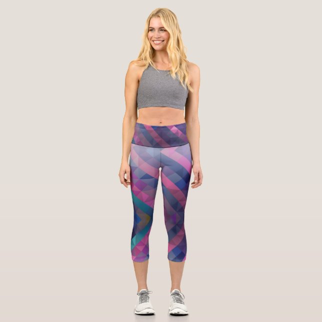 Leggings Capri Customizable Geometric High Waisted Capris (Recto)