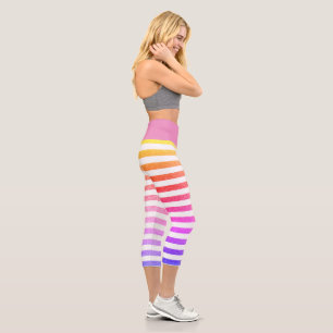 Leggings Capri Cute Et Élégante Neon Pastel Frappe Purple Waisi
