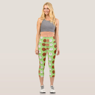 Leggings Capri Cute kawaii oeufs humoristique dessin animé