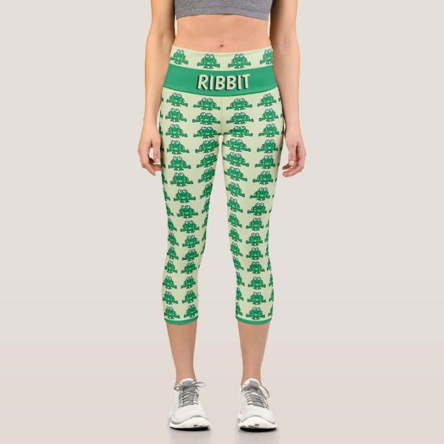 Leggings Capri Cute Motif de grenouille (Recto)