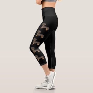 Leggings Capri Dachshund à poil dur sanglier Cartoon Chien Mignon