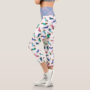 Leggings Capri Dachshund coloré