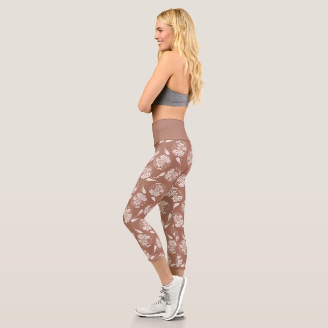 Leggings Capri Dahlia marron mocha chic et tendance (Gauche)