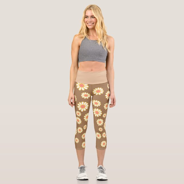 Leggings Capri Daisy Simple Brown (Recto)