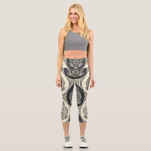 Leggings Capri Damas asiatiques traditionnelles, motif sans soudu