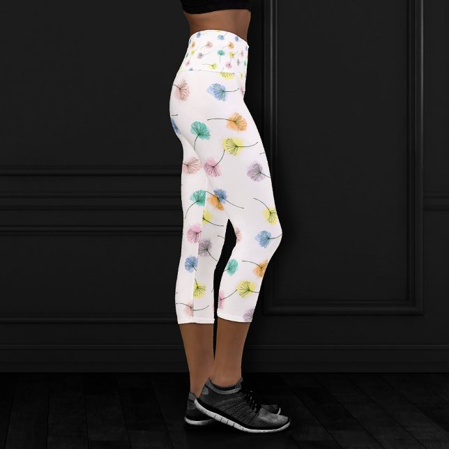 Leggings Capri Dansons | Motif floral aquarelle (Créateur téléchargé)