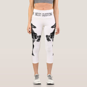 Leggings Capri de cheval avec texte personnalisé