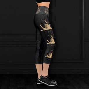 Leggings Capri Déesse du Zodiaque   Astrologie Sagittaire Or Cosm
