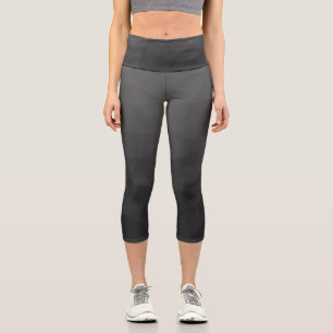 Leggings Capri Dégradé Gris Foncé Motif Géométrique en Maille