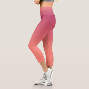 Leggings Capri Dégradé Ombre de corail rose