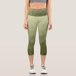 Leggings Capri Dégradé vert clair de l'armée motif géométrique en