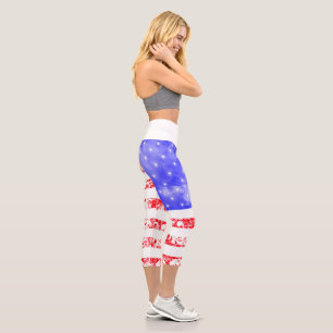Leggings Capri Dentelle et nuages de drapeau américain