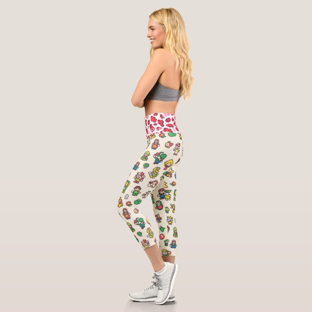 Leggings Capri dessin animé amusant et léopard rouge (Gauche)