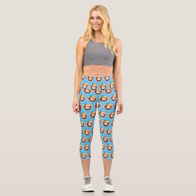 Leggings Capri dessin animé du petit-déjeuner anglais (Recto)