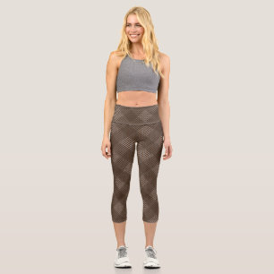 Leggings Capri Diagonale motif vérifiée 2 tons b Brown