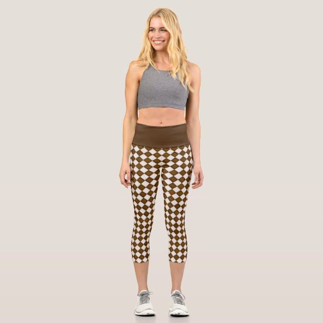 Leggings Capri Diamants blancs Brown et anciens (Recto)