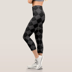Leggings Capri Diamants noirs et fumés - Élégants et intemporels