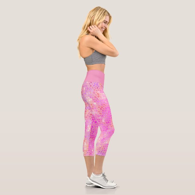 Leggings Capri Dinosaure rose caché (Droite)