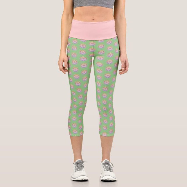 Leggings Capri Dot coloré Mandala (Recto)