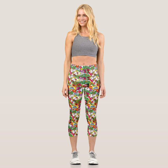 Leggings Capri Dr Seuss | Motif coloré Grinch (Recto)