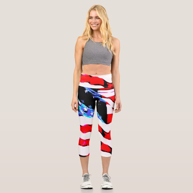 Leggings Capri Drapeau américain (Recto)