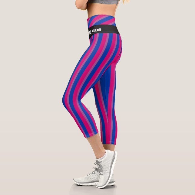 Leggings Capri Drapeau bisexuel communauté de fierté / drapeau ge (Gauche)