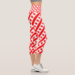 Leggings Capri Drapeau canadien Légendes feuille d'érable