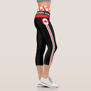 Leggings Capri Drapeau canadien vérifié & Sports canadiens /fit