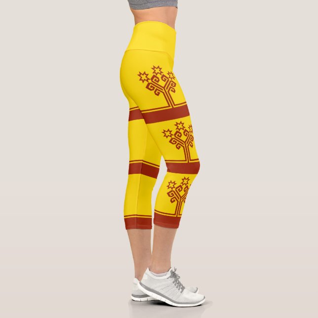 Leggings Capri Drapeau de Chuvashia (Droite)