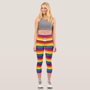 Leggings Capri Drapeau de fierté bispirituel de SlipperyJoe's sym