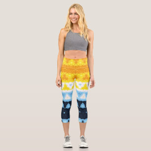 Leggings Capri Drapeau de fierté Boho Groovy Géométrique Abstrait