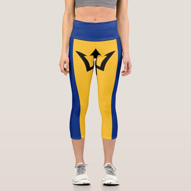 Leggings Capri Drapeau de la Barbade patriotique (Recto)