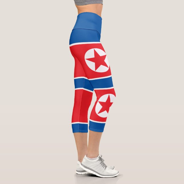 Leggings Capri Drapeau de la Corée du Nord (Droite)