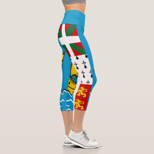 Leggings Capri Drapeau de Saint-Pierre-et-Miquelon