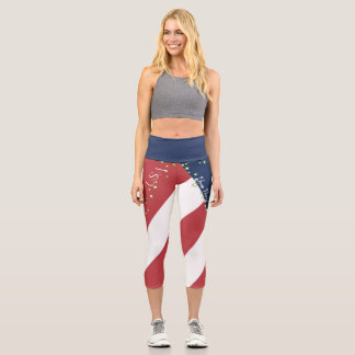 Leggings Capri Drapeau Des États-Unis D'Amérique