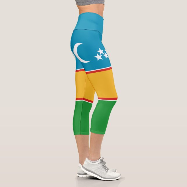 Leggings Capri Drapeau du Karakalpakstan (Droite)