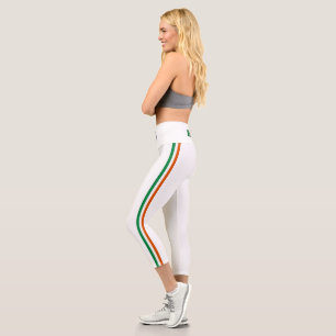 Leggings Capri Drapeau irlandais à rayures