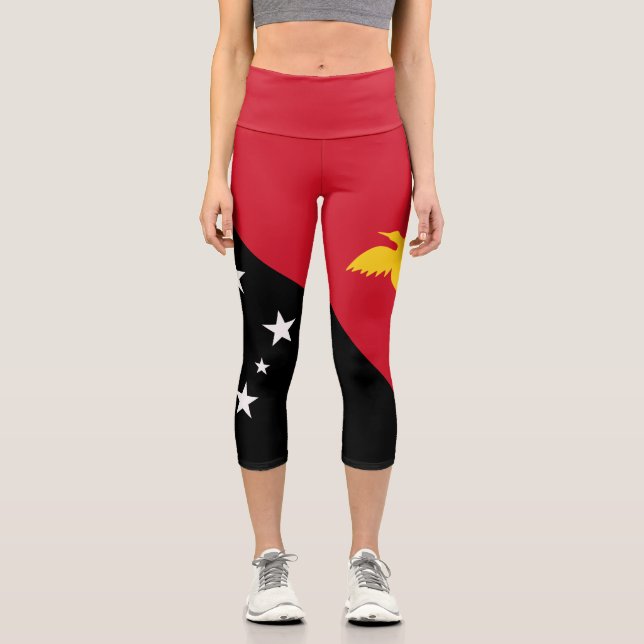Leggings Capri Drapeau Papouasie-Nouvelle-Guinée (Recto)