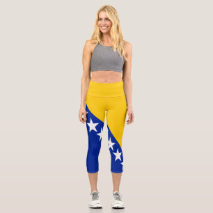 Leggings Capri Drapeau patriotique de Bosnie-Herzégovine
