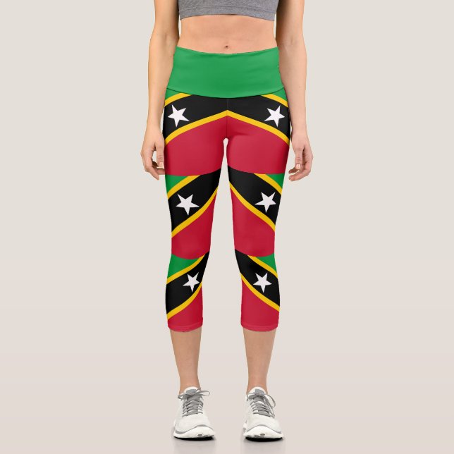 Leggings Capri Drapeau Saint-Kitts-et-Nevis (Recto)