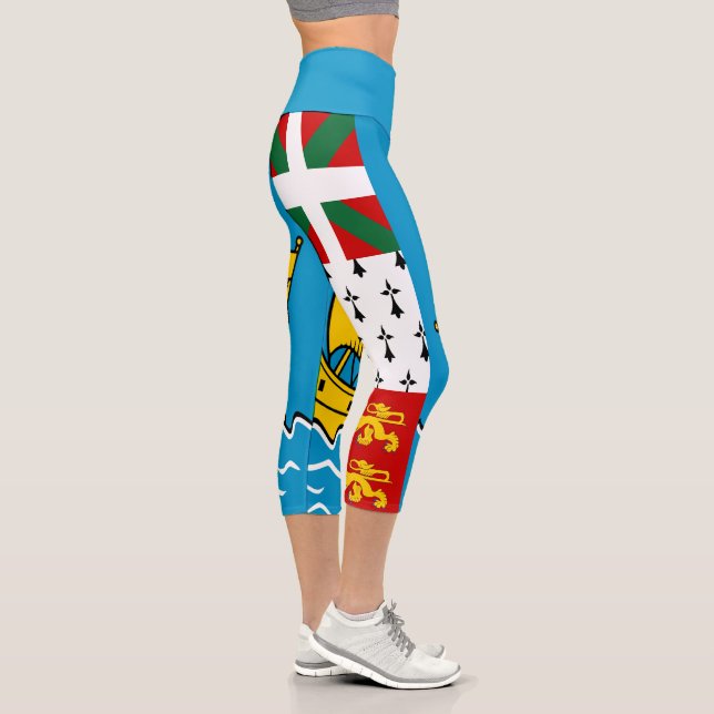 Leggings Capri Drapeau Saint-Pierre-et-Miquelon (Droite)