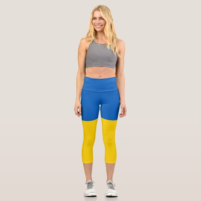 Leggings Capri Drapeau ukrainien (Recto)