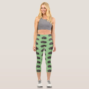Leggings Capri Echidna mignonne avec dessin animé d'abeille