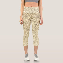 Leggings Capri Éclaircissements de parties scintillant douce Gold