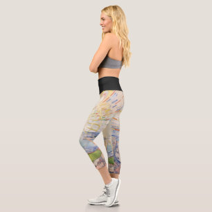 Leggings Capri Edvard Munch Sunrise Art Nouveau Expressionnisme